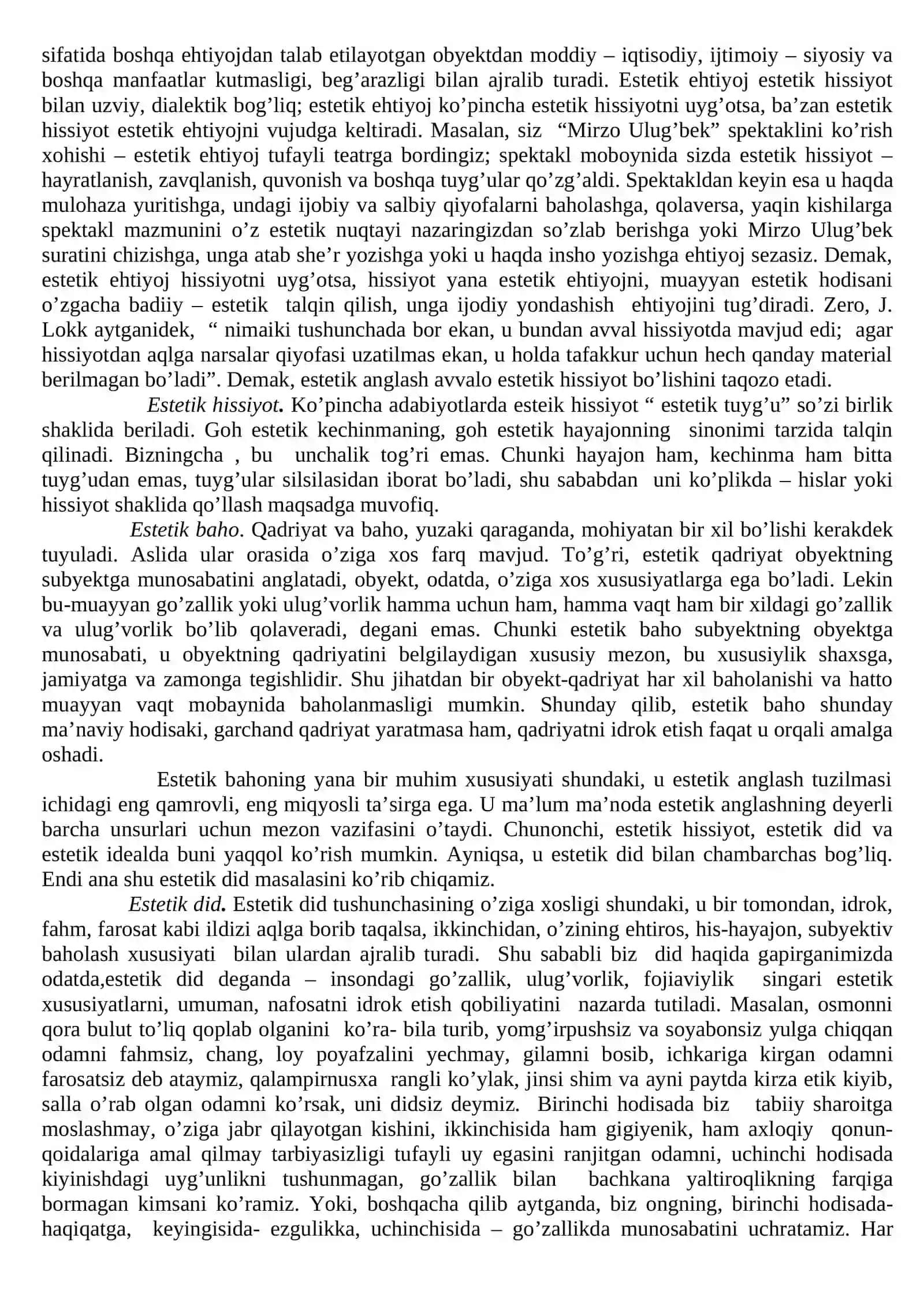 ESTETIK ONG VA ESTETIK FAOLIYAT. ESTETIKANING ASOSIY TUSHUNCHALARI 3