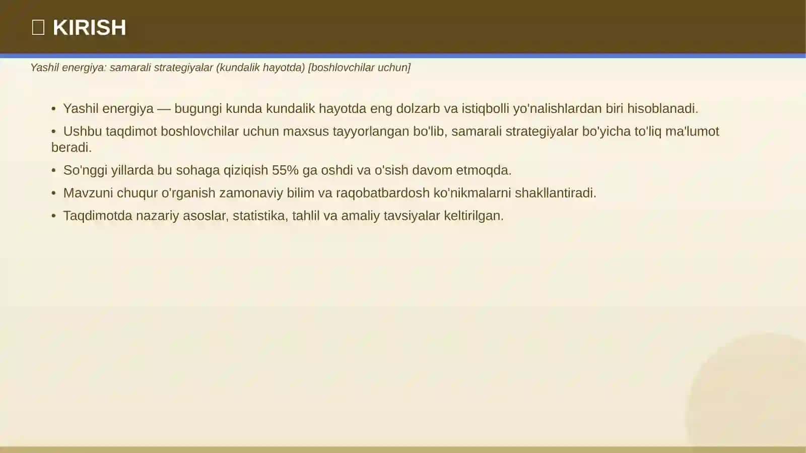 Yashil energiya: samarali strategiyalar (kundalik hayotda) [boshlovchilar uchun] 3