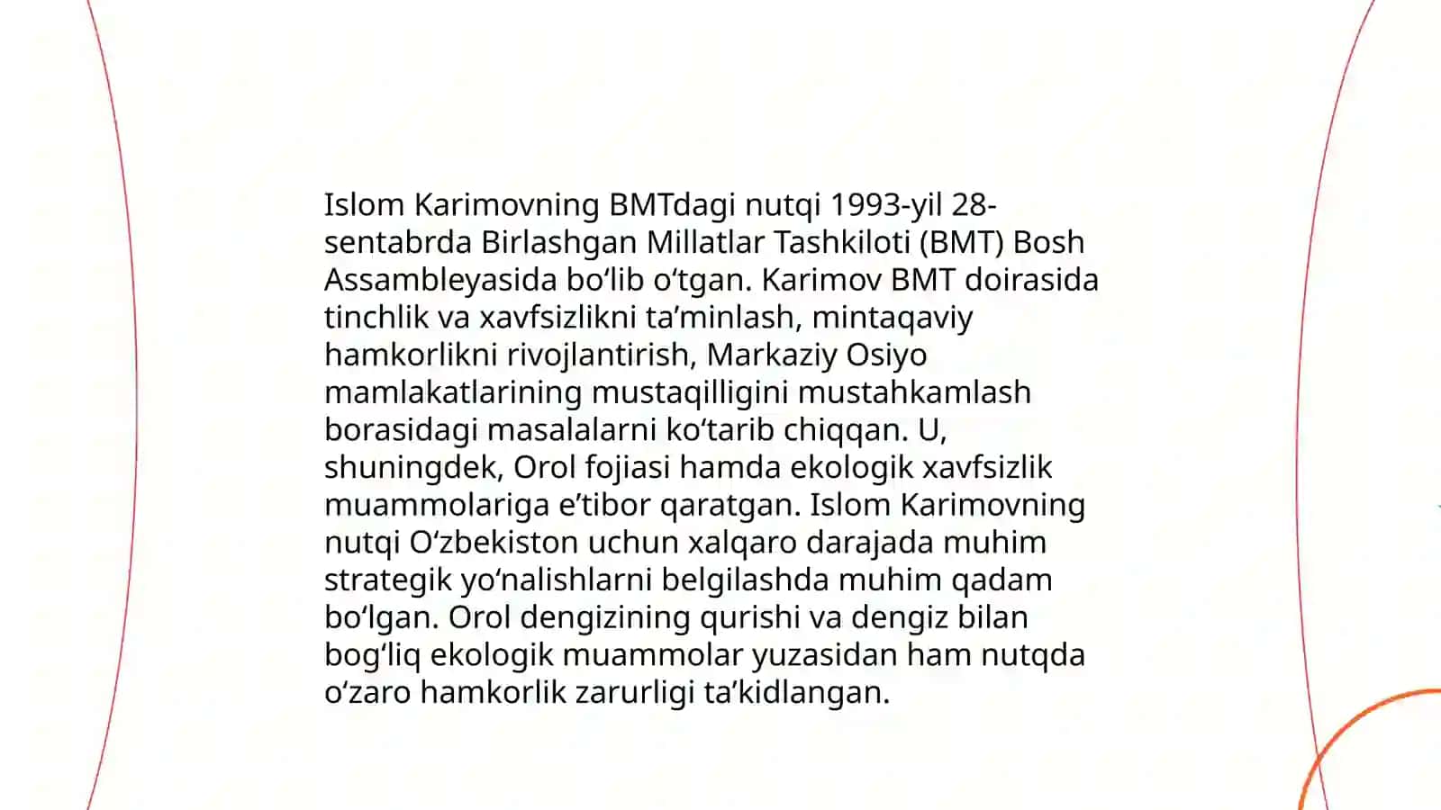Islom Karimov hamda Shavkat Mirziyayevning xalqaro tashkilotlarda so’zlagan nutqi 3