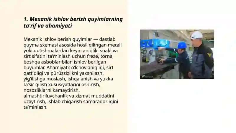 Mexanik ishlov berish quyimlar 3