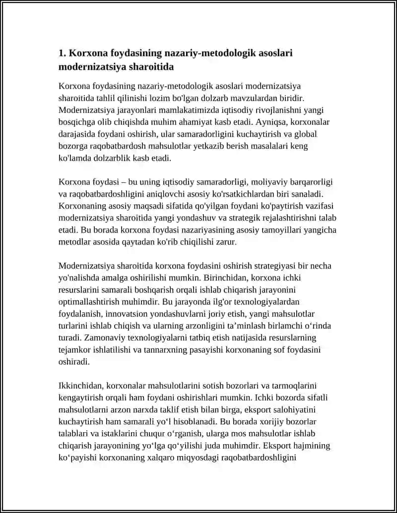 Korxona foydasining modernizatsiyasi 3