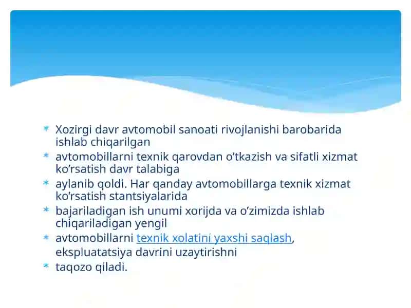 Avtomobil Texnikxizmat Ko'rsatish Stantsiyalari 3