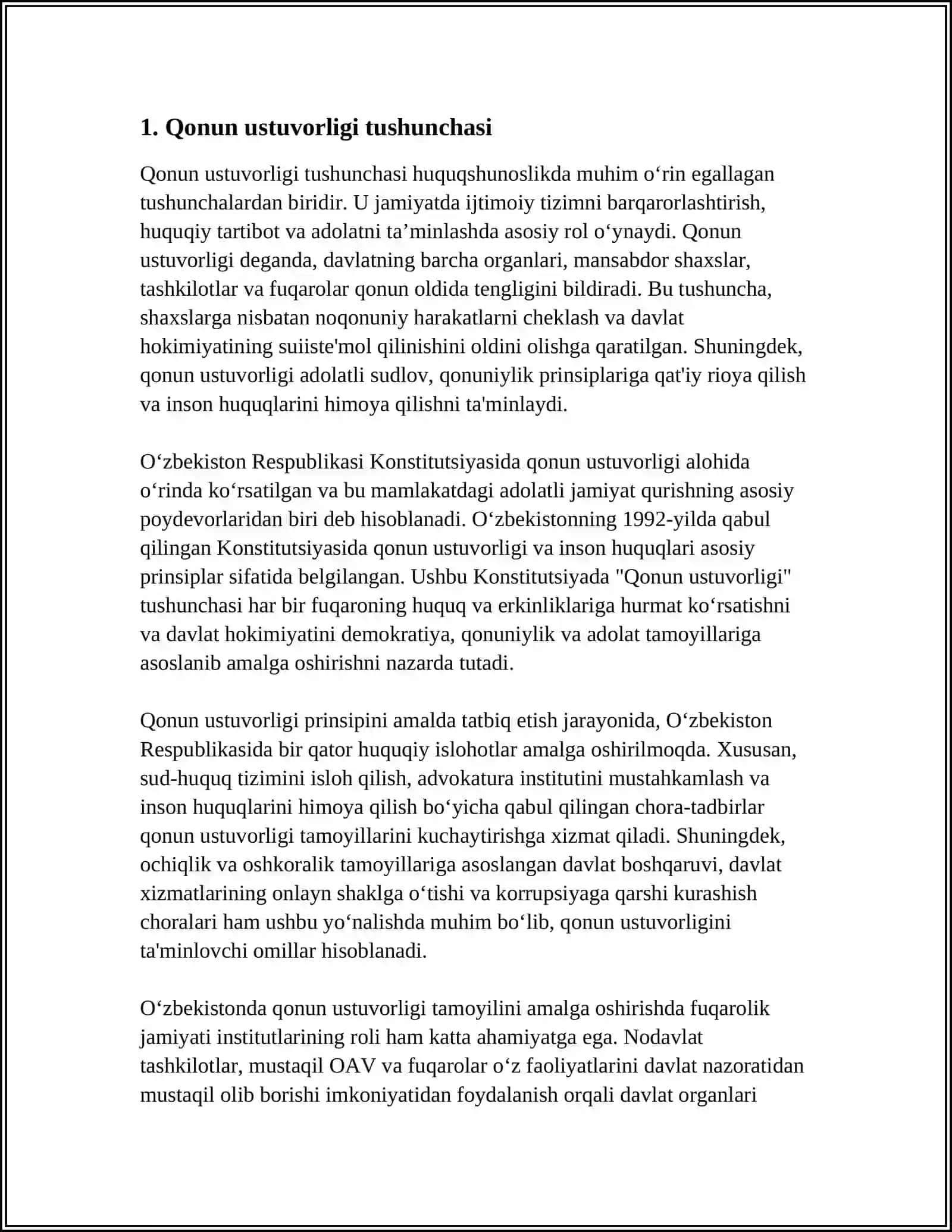 Qonun Ustuvorligi Ta'minlashning Asosiy Mezonlari 3