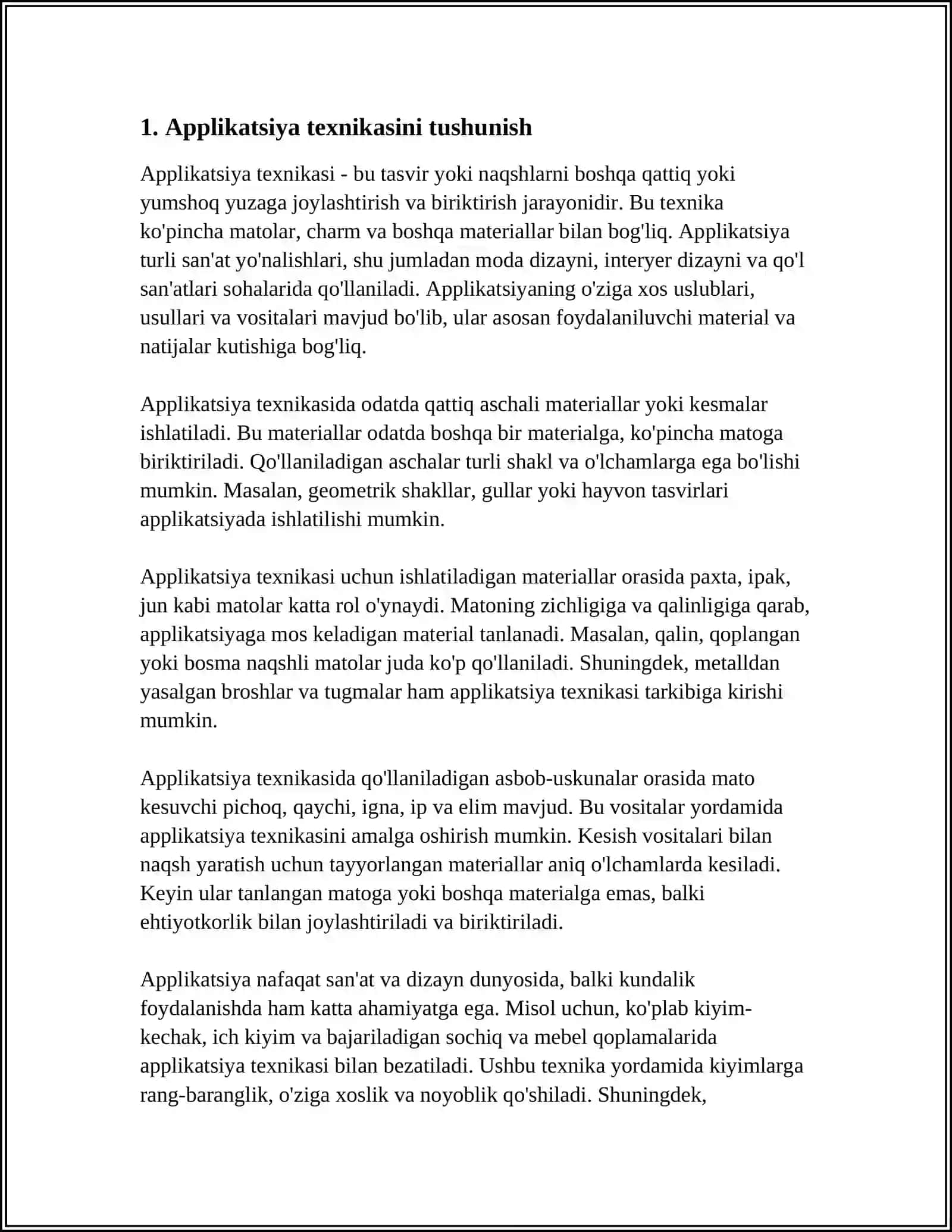QIZ BOLALAR SUMKASINI APPLIKATSIYA USULIDA QO'LLASH TEXNIKASI 3