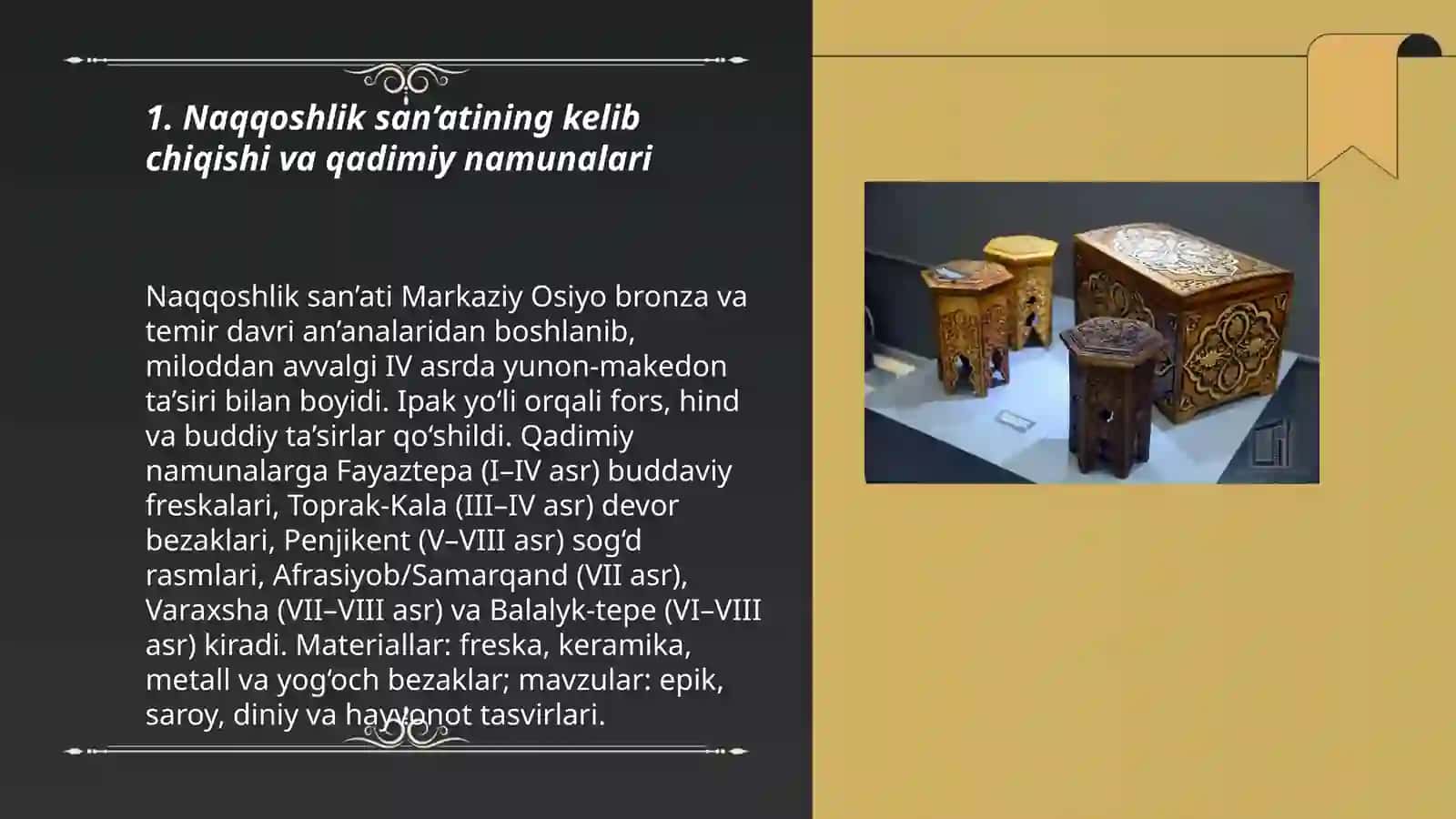 Naqqoshlik san'ati tarixi haqida ma'lumot to'plash 3