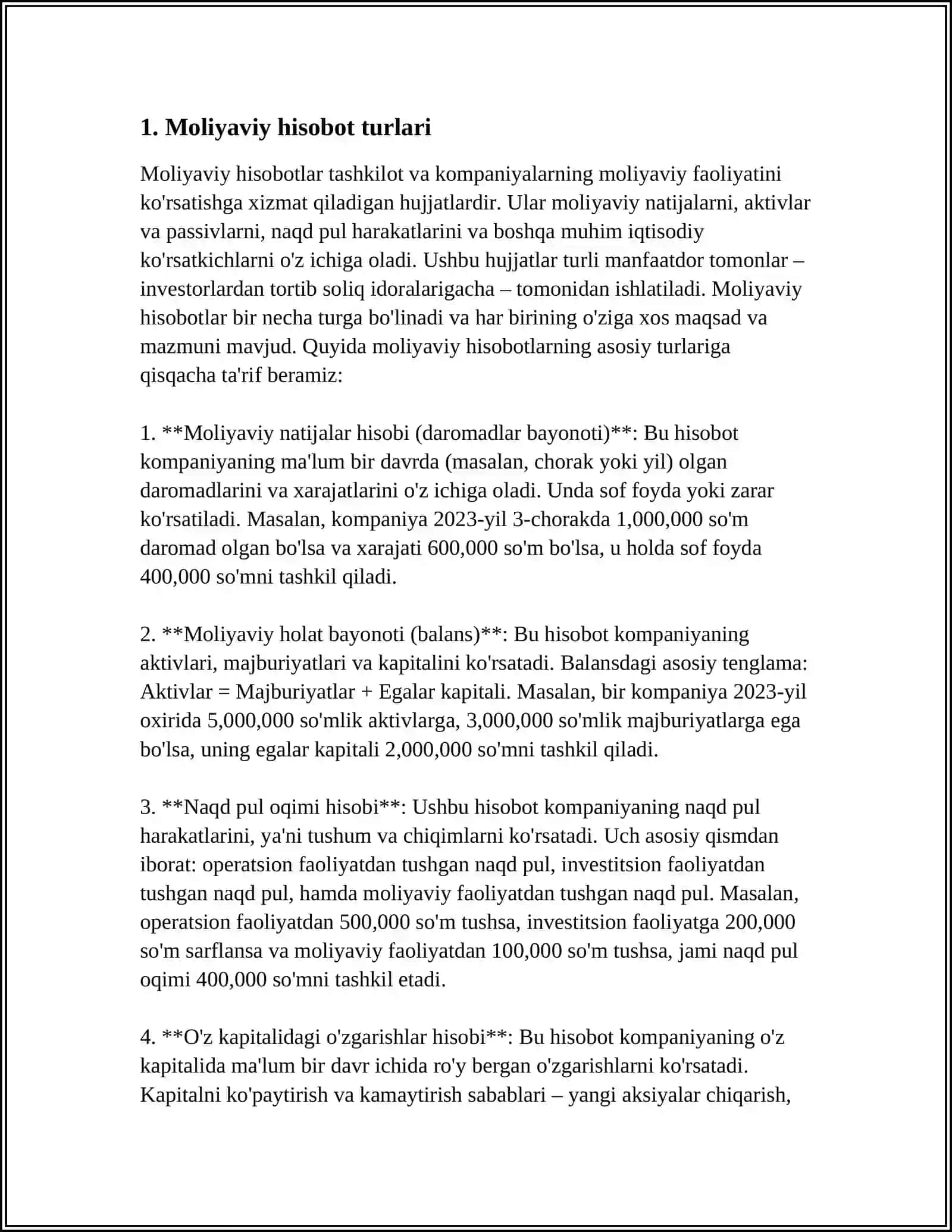 Moliyaviy Hisobotlar 3