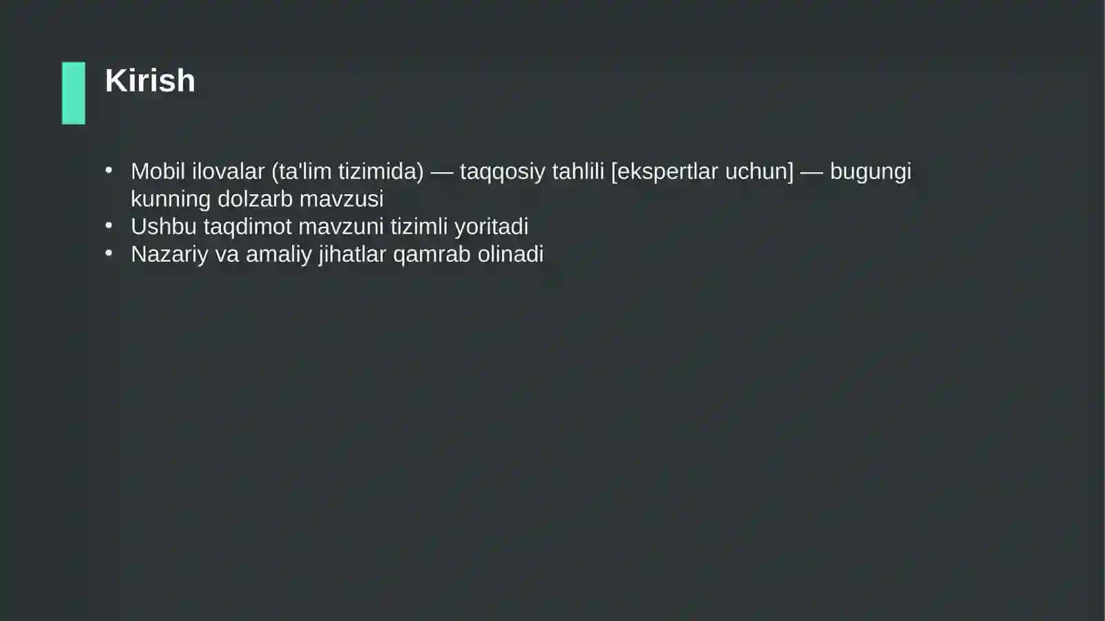 Mobil ilovalar (ta'lim tizimida) — taqqosiy tahlili [ekspertlar uchun] 3