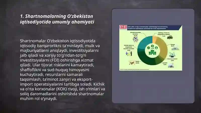 Shartnomalarning Oʻzbekiston iqtisodiyotida umumiy ahamiyati 3