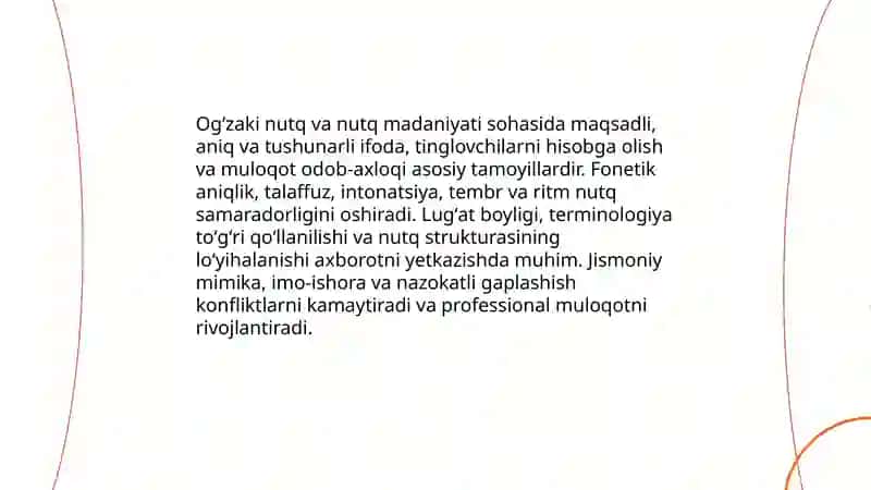 Ogʻzaki nutq va nutq madaniyati 3