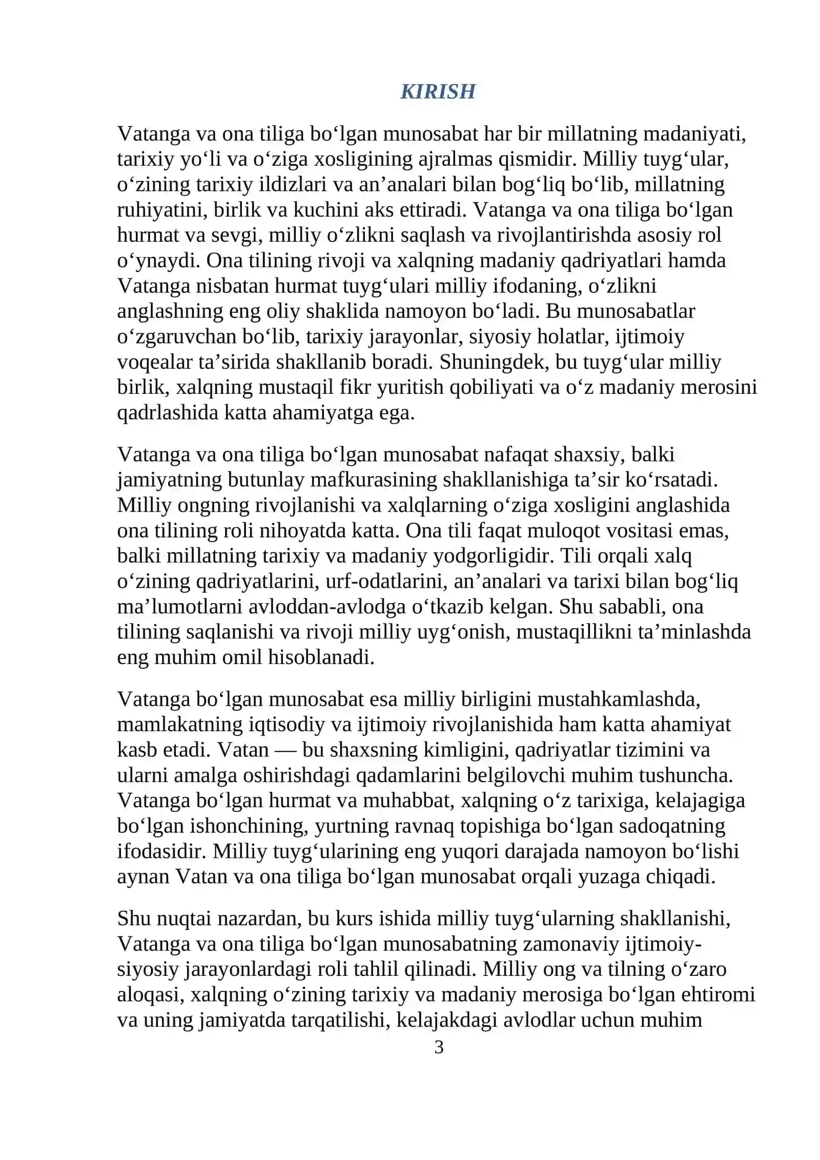 VATANGA VA ONA TILIGA BO`LGAN MUNOSABAT 3