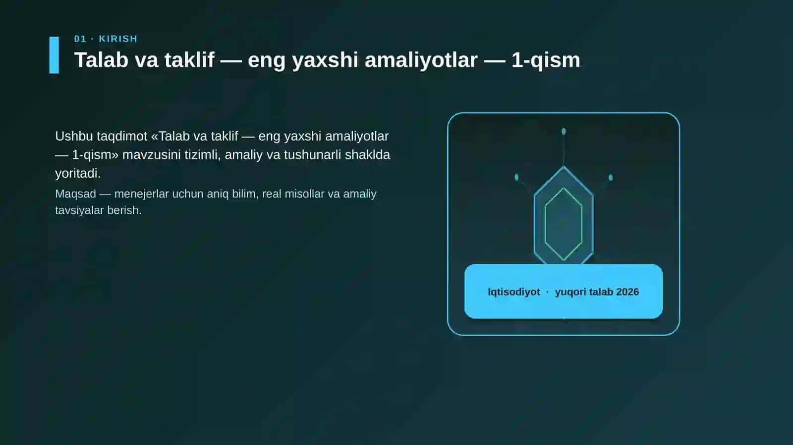 Talab va taklif — eng yaxshi amaliyotlar — 1-qism 3