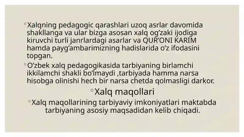 O’zbek xalq pedagogikasi va islom ta’limotida ijtimoiy pedagogik g’oyalar 3