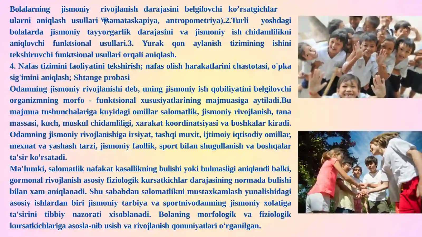 Tibbiyotnazoratusullari.Bolalarnirivojlanish bosqichlari 3