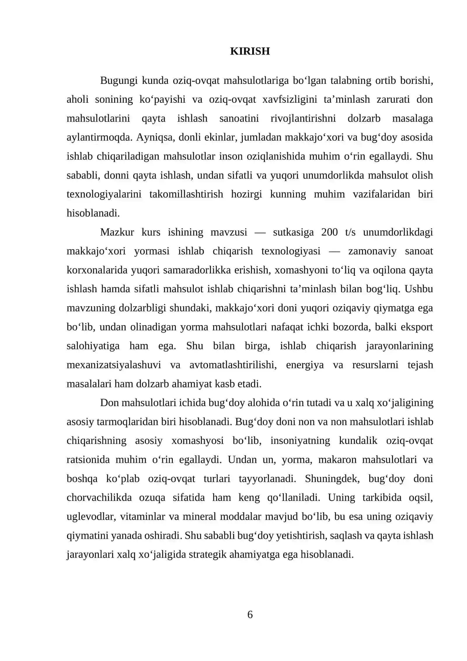 Sutkasiga 200 t/s unumdorlikdagi makkajo'xori yormasi ishlab chiqarish texnologiyasi 3