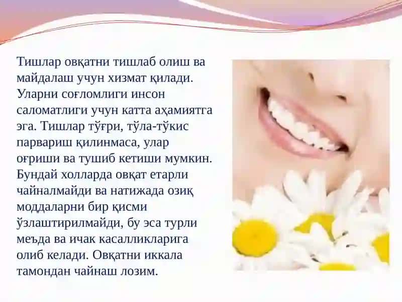 Маржон тишлар 3