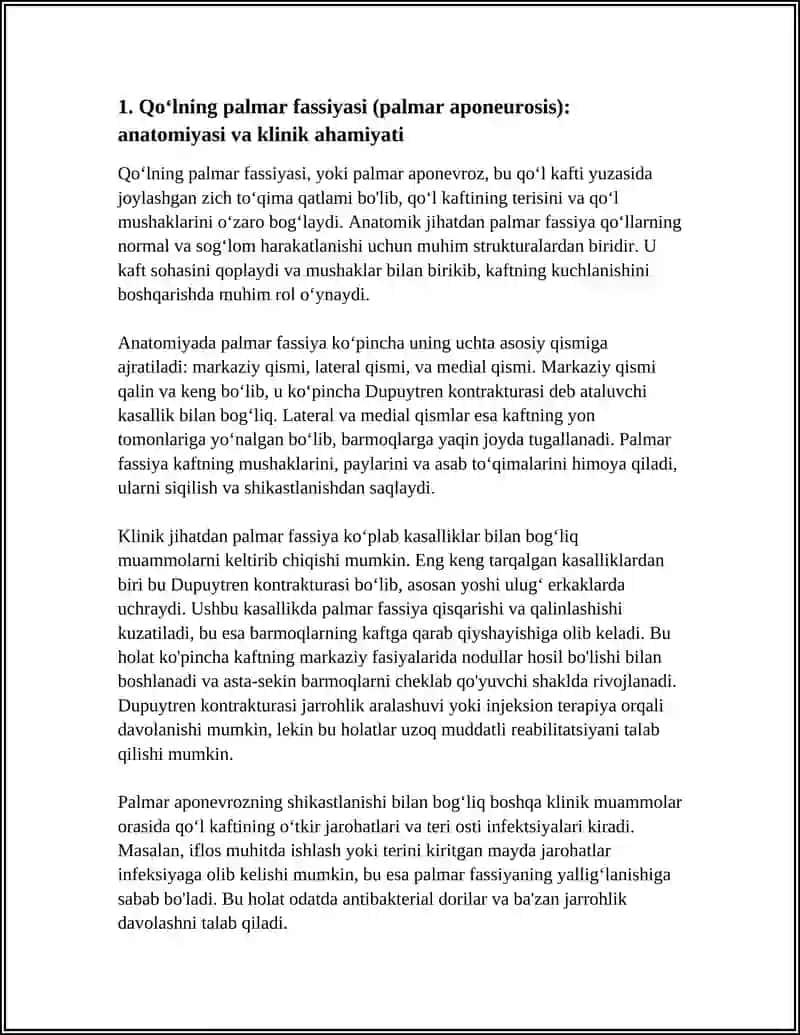 QOʻL VA OYOQ FASSIYALARI, ULARNING KLINIK AHAMIYATI 3