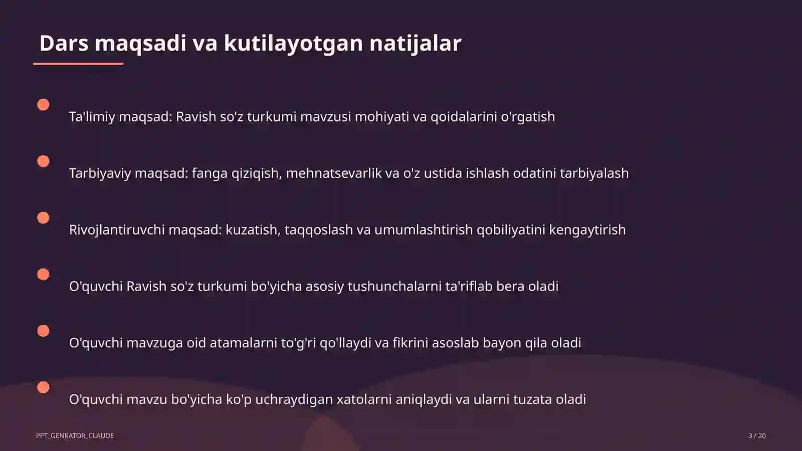 Ravish so'z turkumi (7-sinf) 3