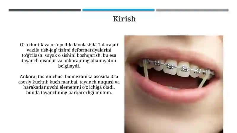 Tayanch qism tasnifi va ortodontik davolash 3