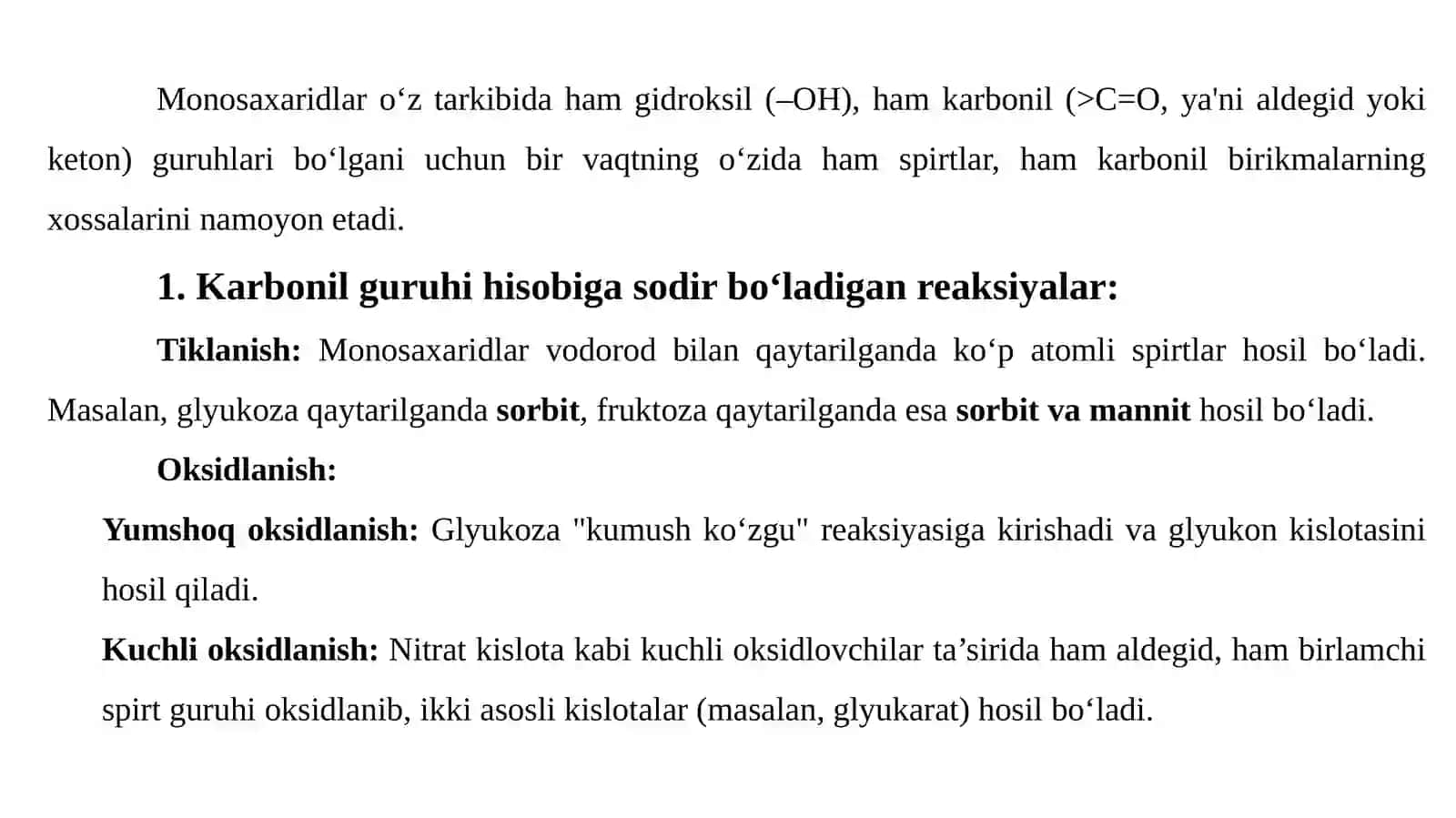Uglevodlar.Monosaxaridlartuzilishivaxossalari. Di,gomovageteropolisaxaridlartuzilishivahossalari 3