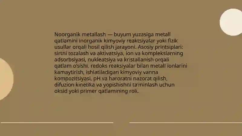 Noorganik metallash 3