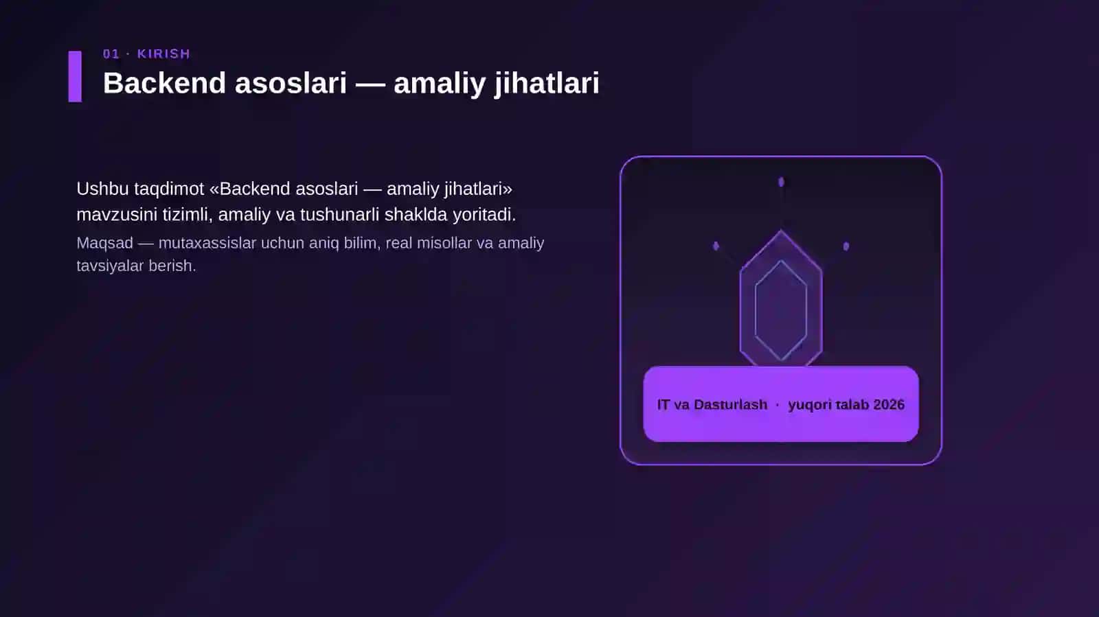 Backend asoslari — amaliy jihatlari 3