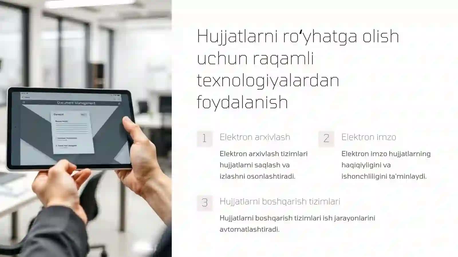 Ijro intizomini taminlash jarayonida hujjatlarni roʻyhatga olish va tizimlashtirish 3