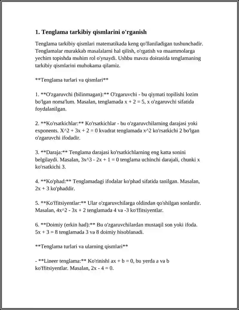 SXEMA TUZIB TENGLAMA TUZISH BOSQICHLARI 3