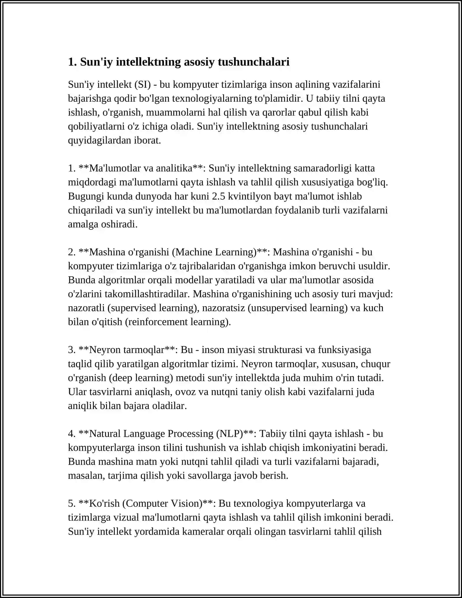 SUN'IY INTELLEKT VA UNING INSON HAYOTIDAGI TUTGAN O'RNI 3
