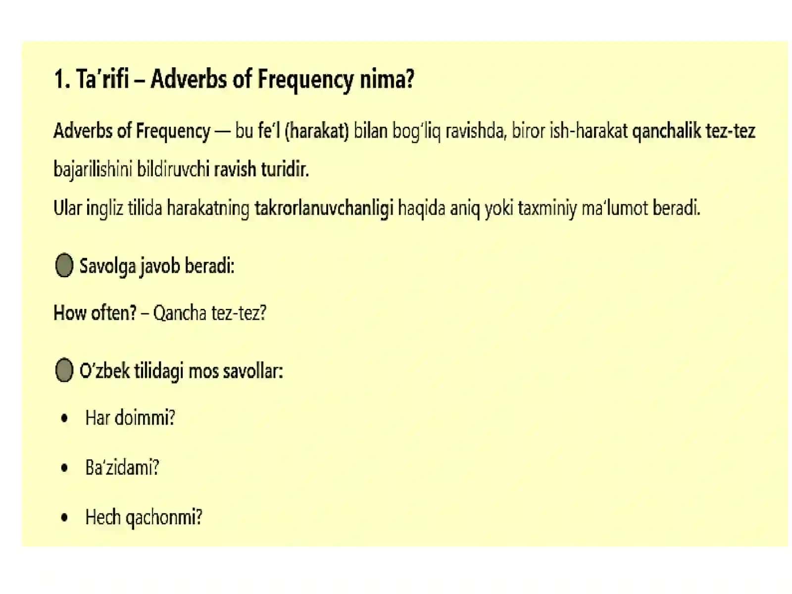Adverbs of Frequency 3