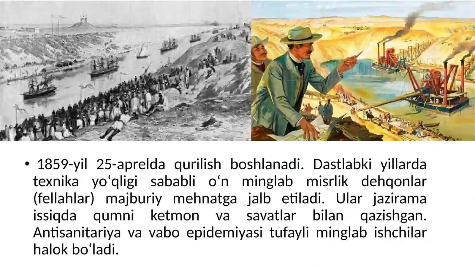 Suvayshkanali qurilishi FOTOMALUMOTNOMA Loyihaning BoshlanishivaShartnoma(1854–1858) 3