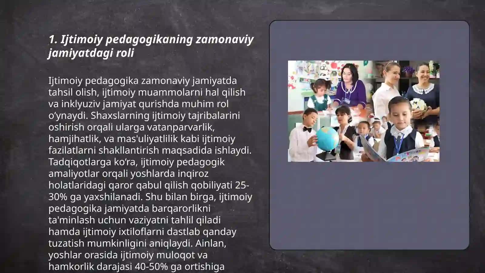 Ijtimoiy pedagogika va pedagogik sotsiologiyaga ehtiyoj va zamonaviy jamiyat rivojining zaruriy shartlari 3