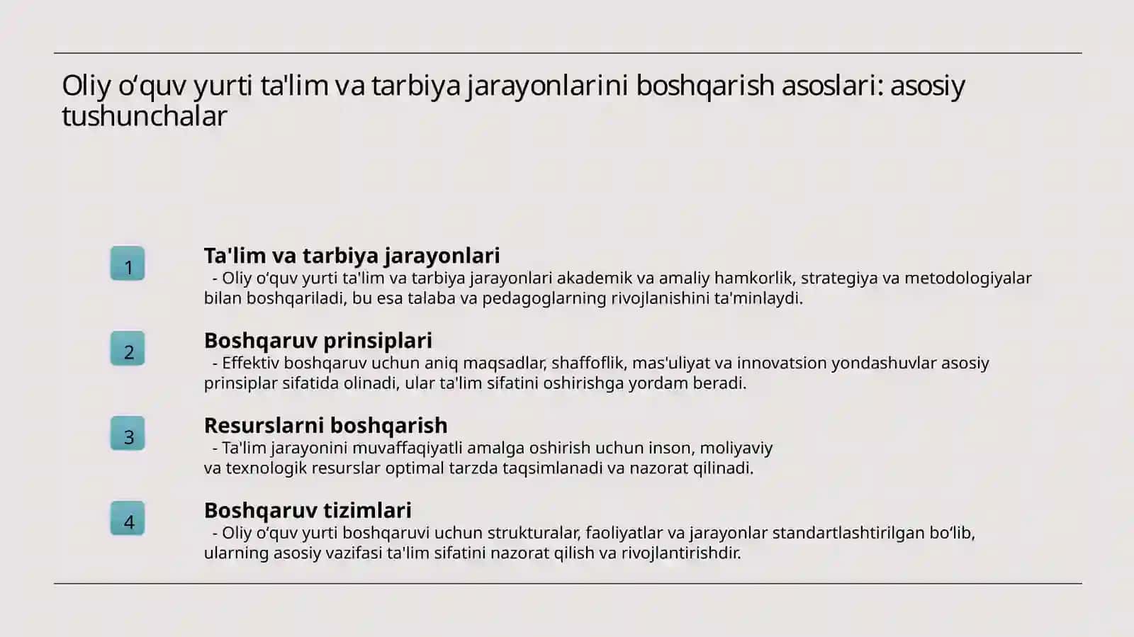 Oliyoʻquv-yurtioʻquv-tarbiya jarayonini boshqarish asoslari 3