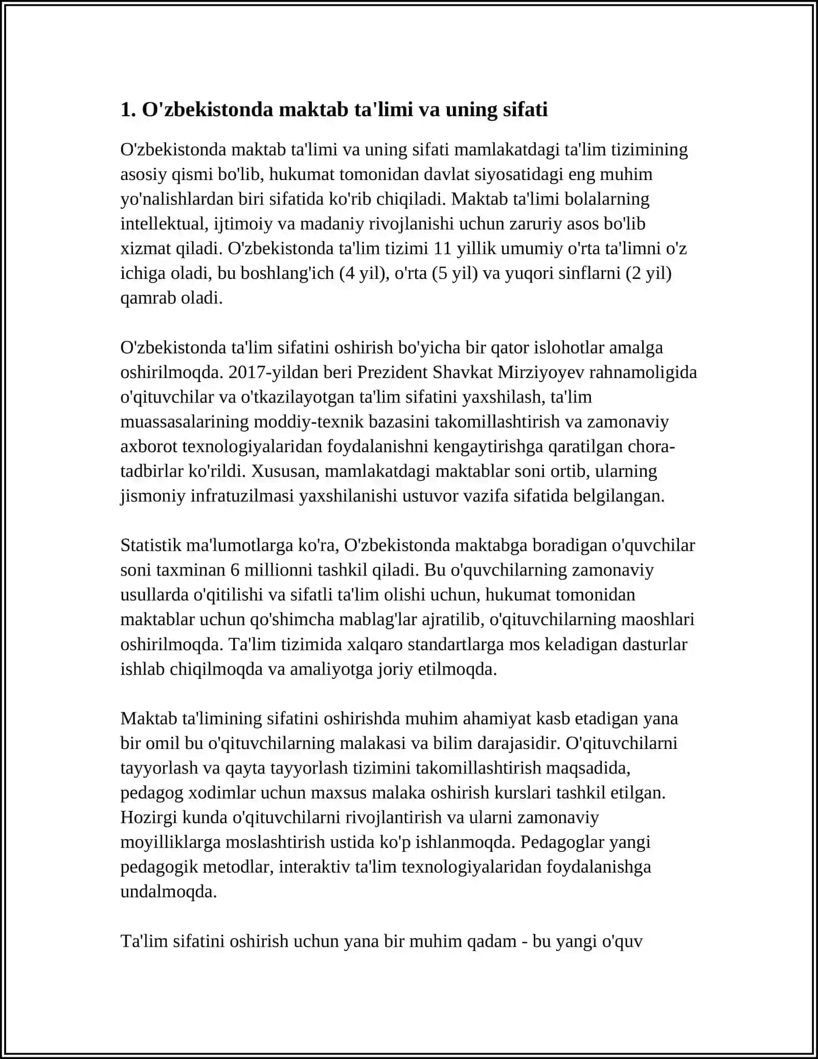 ПОДГОТОВКА УСТНОГО СООБЩЕНИЯ «ОБРАЗОВАНИЕ В УЗБЕКИСТАНЕ», «ПРОБЛЕМЫ СОВРЕМЕННОГО МИРА», «ВАЖНОСТЬ ИЗУЧЕНИЯ ЯЗЫКОВ» 3