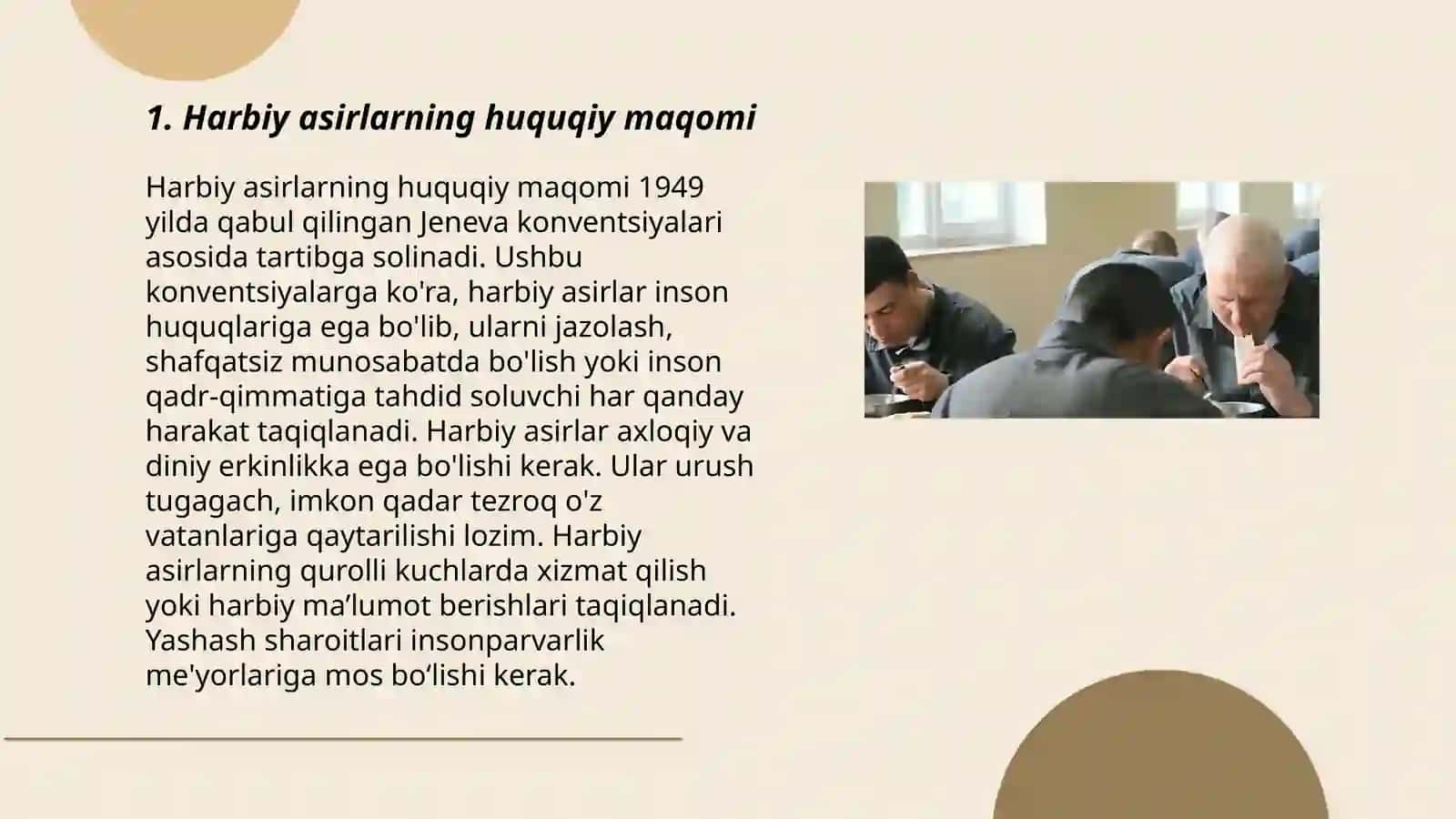 Harbiy asirlarning umumiy huquqiy holati 3