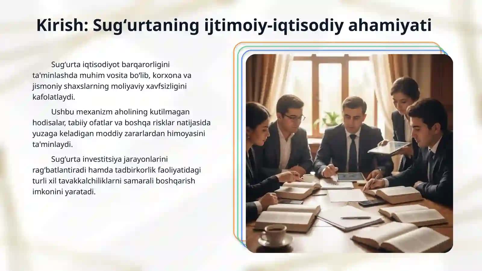 Oʻzbekiston Respublikasida sugʻurta faoliyati va uni huquqiy tartibga solish 3