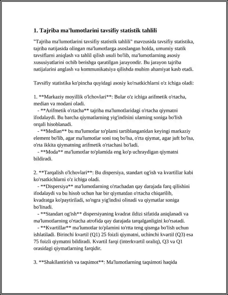 TAJRIBA NATIJALARI TAHLILINING STATISTIK USULLARI 3