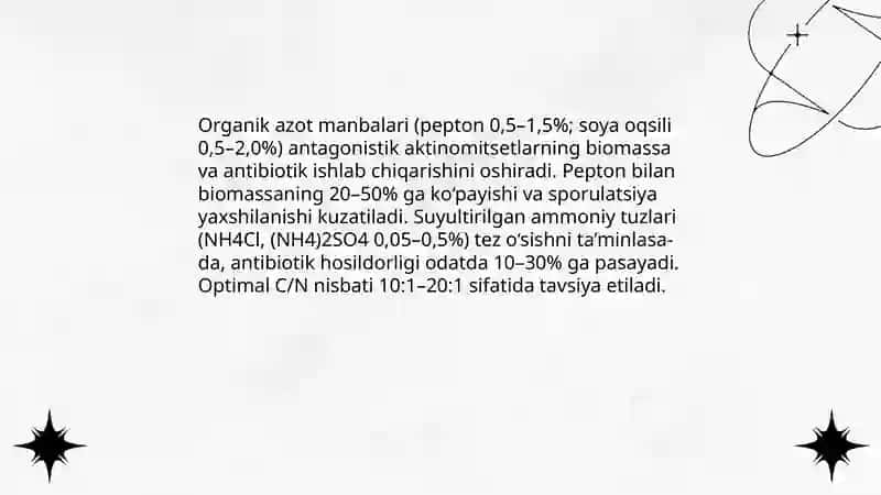 Antagonistik aktinomitsetlarni kopaytirishda ishlatiladigan ozuqa muxitlari 3