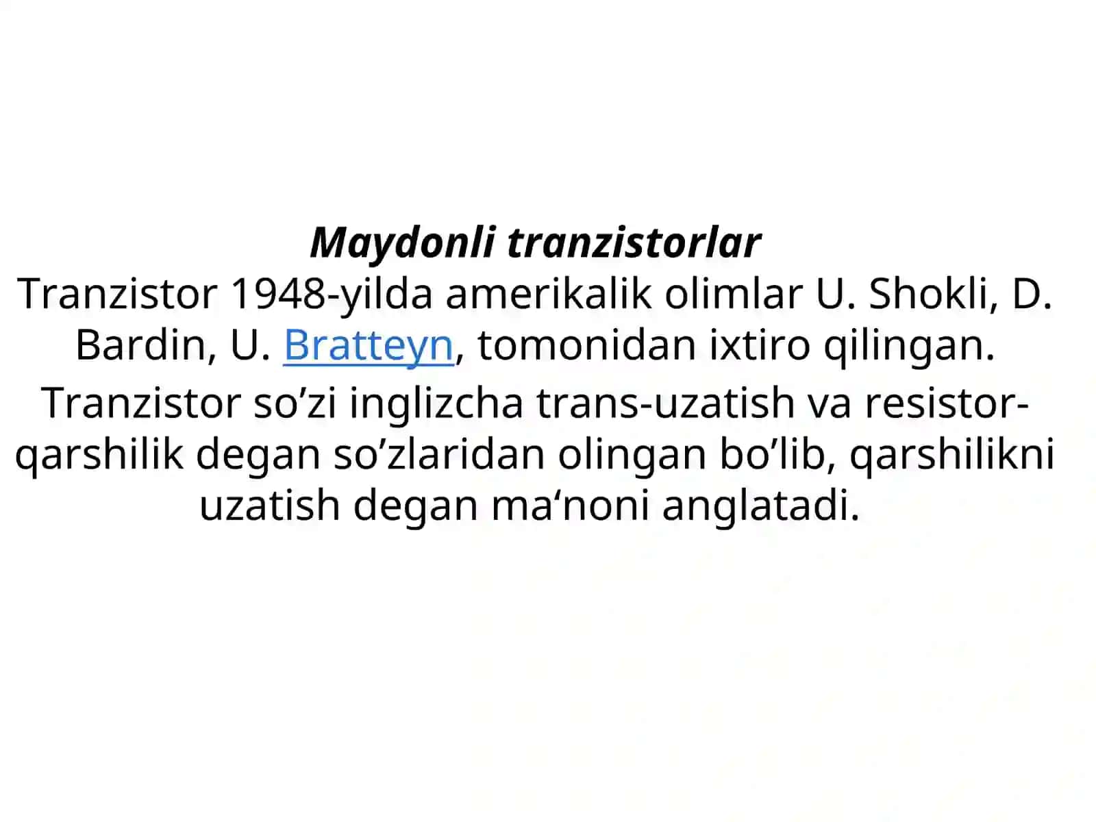 Maydonli tranzistor 3
