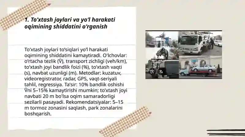 Transport vositalari toʻxtash joylarini yoʻl harakatiga ta'sirini oʻrganish 3