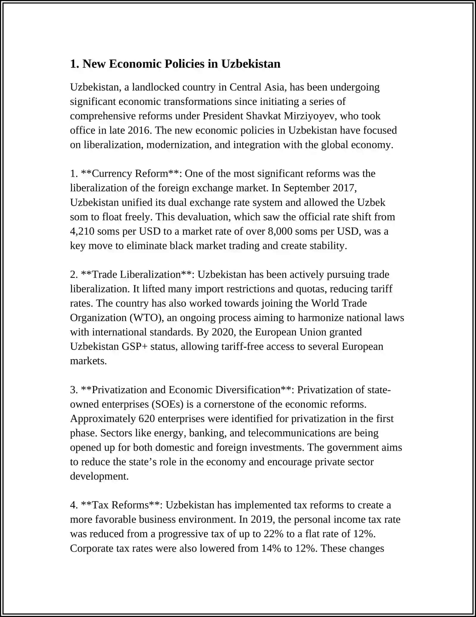 New Economic Policies in Uzbekistan 3