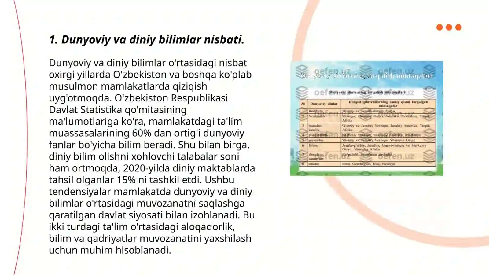 Dunyoviy va diniy bilimlar mutanosibligini ta'minlashning ahamiyati 3
