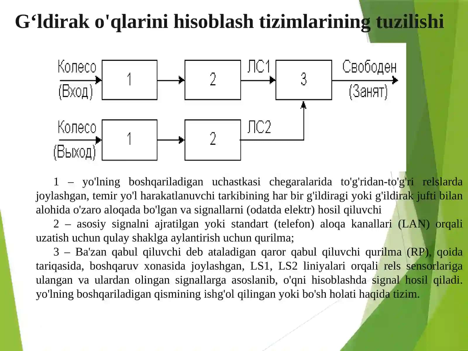 Gʻildirak oʻqlarini hisoblash uchun yoʻl datchiklarini ishlatish tamoillari 3