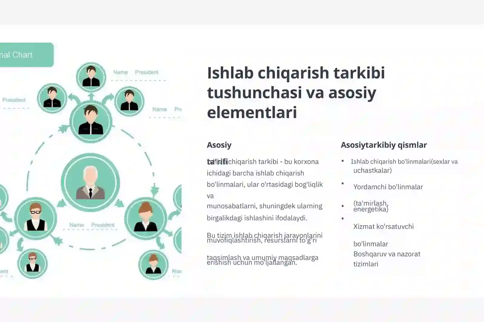 Korxonaning ishlab chiqarish tarkibi va uning turlari 3