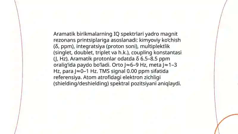 Aramatik birikmalarning IQ spektrlari: asosiy printsiplar va terminologiya 3