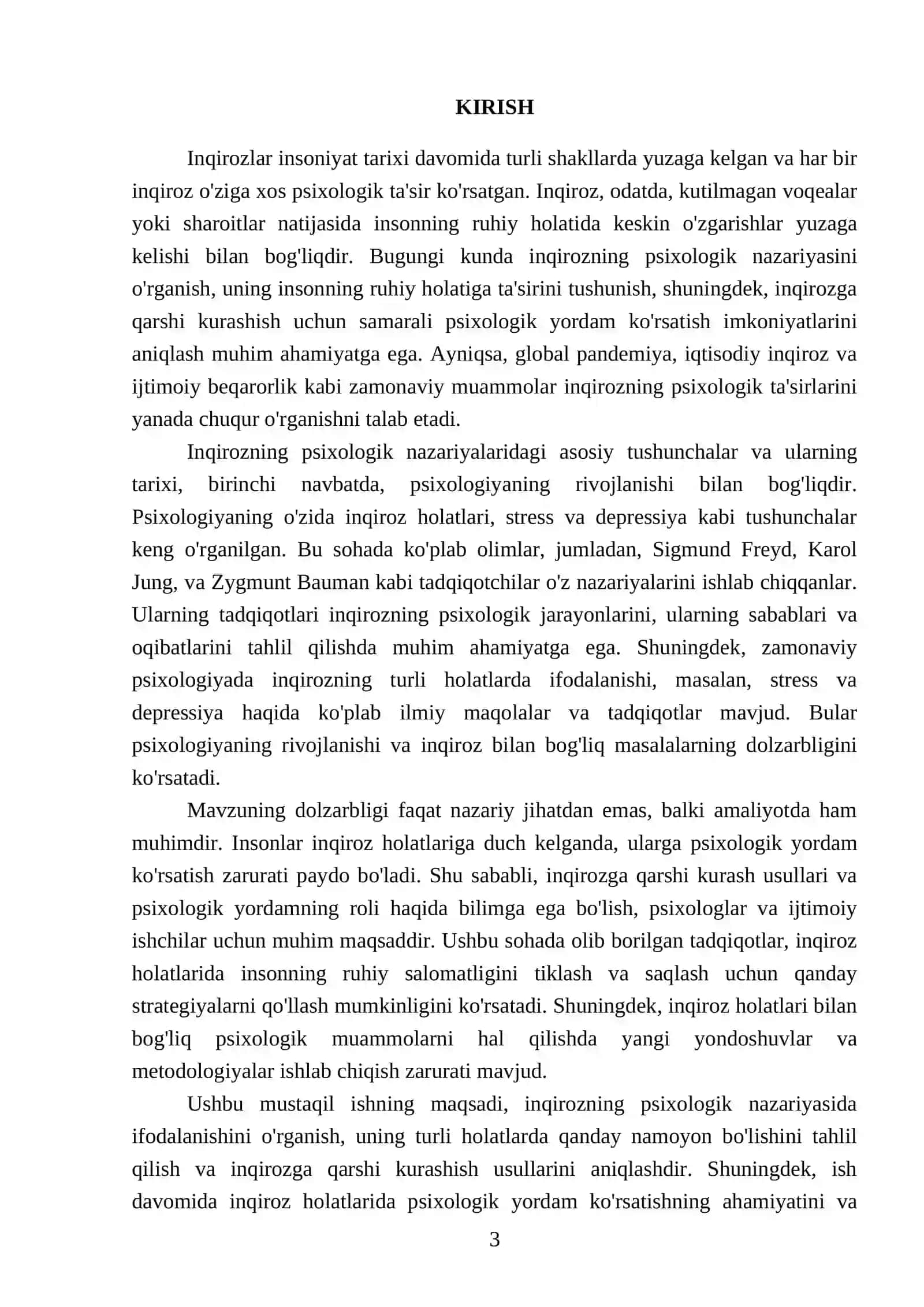 Inqirozning psixologik nazariyasida ifodalanishi 3