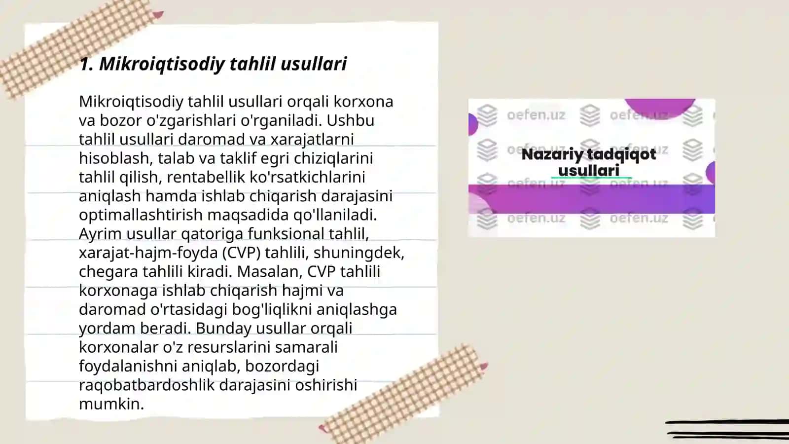 Mikroiqtisodiyotning tadqiqot usullari 3