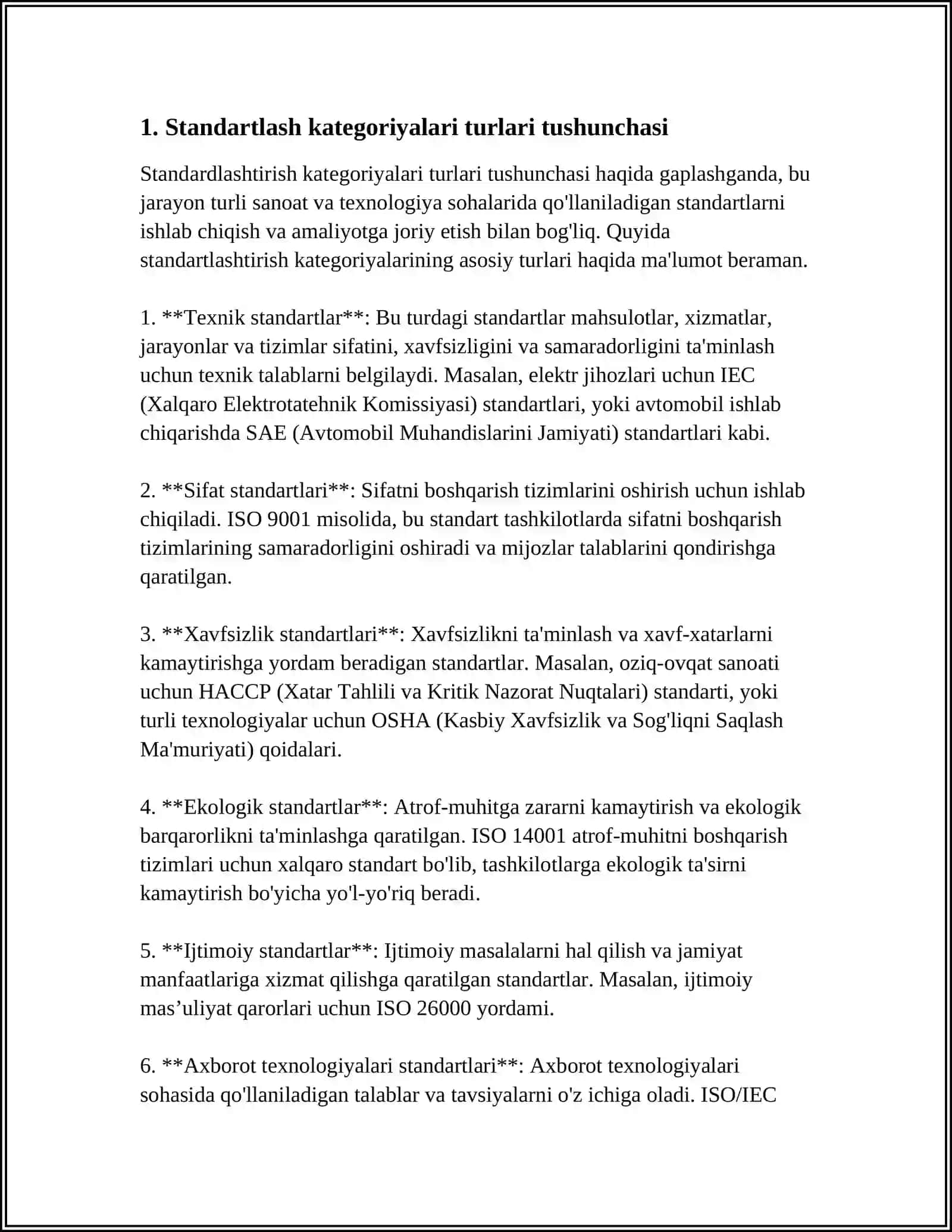 STANDARTLASHTIRISH KATEGORIYALARI TURLARI 3
