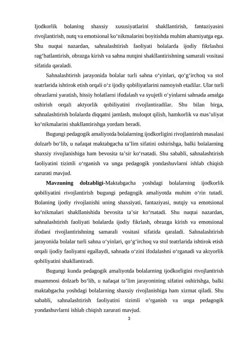 Sahnalashtirish faolyati jarayonida bolalardagi ijodkorlik qobilyati.docx 3