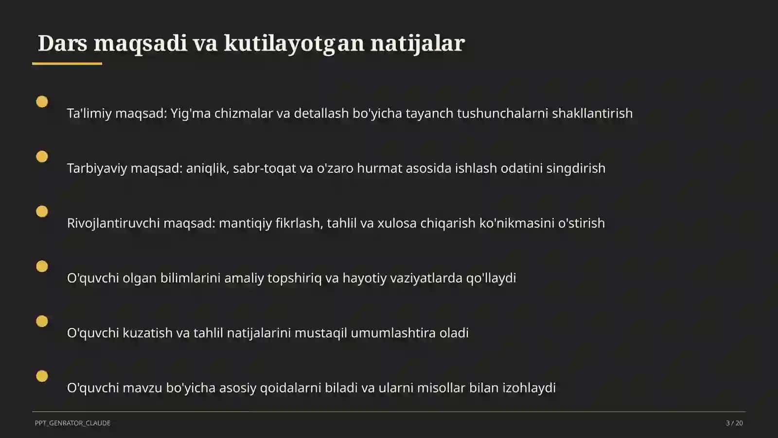 Yig'ma chizmalar va detallash (9-sinf) 3