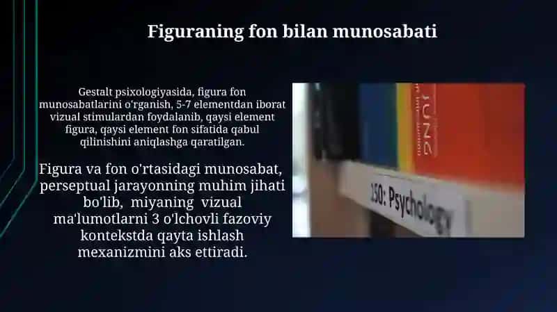 Psixologiyaning zamonaviy tendensiyasi. Geshtalt psixologiyasining mazmun mohiyati 3